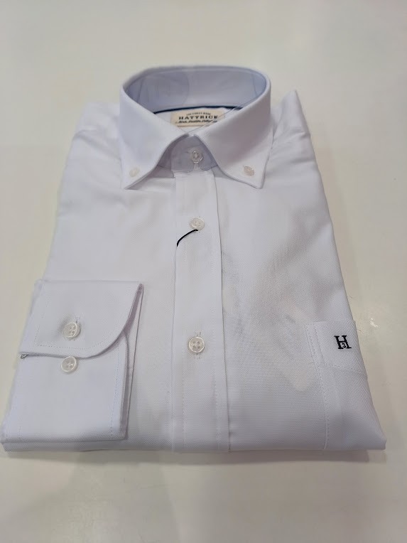 Camisa blanca de spiguilla con bolsillo Hattrick